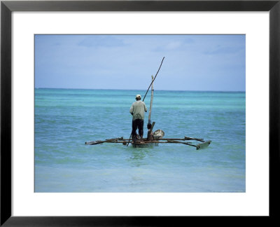 Man Sailing A Fishing Boat On The Indian Ocean, Zanzibar, Tanzania, East Africa, Africa by Yadid Levy Pricing Limited Edition Print image