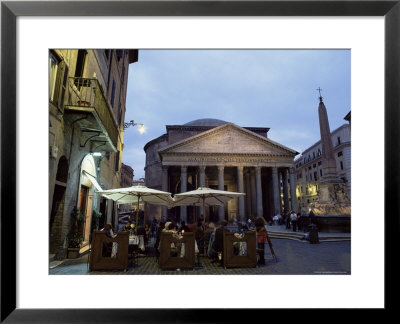 Restaurant And The Pantheon Illuminated At Dusk, Piazza Della Rotonda, Rome, Lazio, Italy, Europe by Ruth Tomlinson Pricing Limited Edition Print image