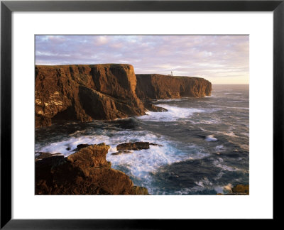 Eshaness Cliffs And Lighthouse, Shetland Islands, Scotland, United Kingdom, Europe by Patrick Dieudonne Pricing Limited Edition Print image