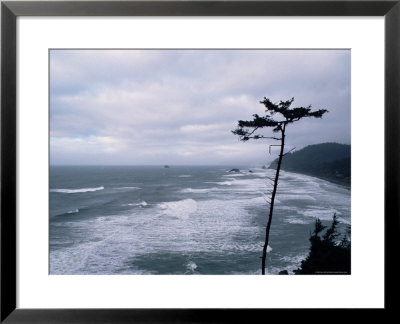 Waves Crashing Into Rocks On The Pacific Coast, Oregon, United States Of America, North America by Aaron Mccoy Pricing Limited Edition Print image