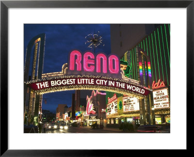 Neon Reno Sign On North Virginia Street, Nevada, Usa by Walter Bibikow Pricing Limited Edition Print image