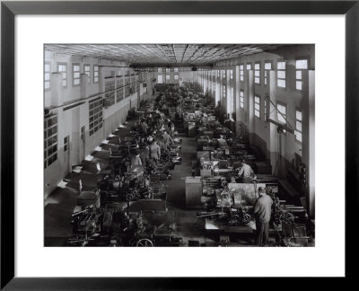 Many Workers Operating Machinery At The Ferrari Factory by A. Villani Pricing Limited Edition Print image