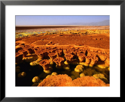 Encrusted Pool And Barren Landscape, 116M Below Sea Level, Dallol, Danakil Depression, Ethiopia by Ariadne Van Zandbergen Pricing Limited Edition Print image