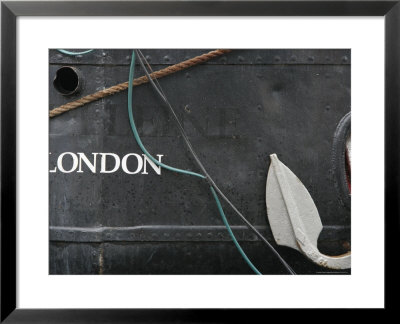 Grey Ship With London Script, Anchor And Rope by David Borland Pricing Limited Edition Print image