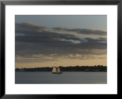 Schooner Mystic Whaler Sailing Up Thames River Past New London Light, Groton, Connecticut by Todd Gipstein Pricing Limited Edition Print image