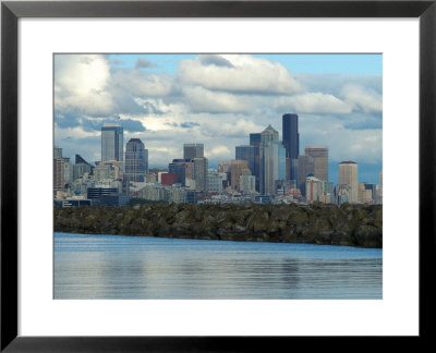 View Of The Seattle Skyline From A Bay On The Puget Sound, Seattle, Washington by Darlyne A. Murawski Pricing Limited Edition Print image