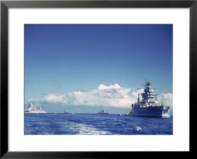 Battleship And Other Ships Taking Part In Us Navy Manuevers Off Hawaii by Carl Mydans Pricing Limited Edition Print image