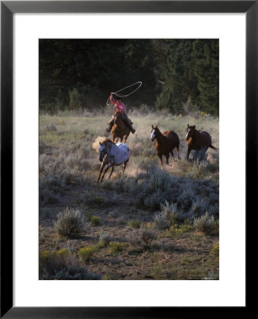 Cowboys Rounding Up Horses by Inga Spence Pricing Limited Edition Print image