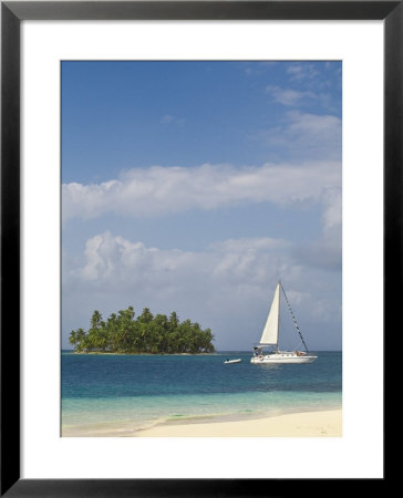 Panama, Comarca De Kuna Yala, San Blas Islands, Beach And Sailing Boat by Jane Sweeney Pricing Limited Edition Print image