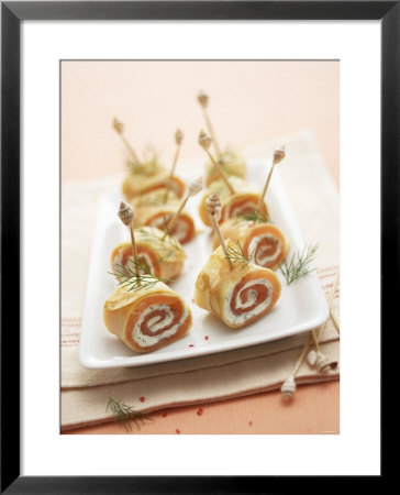 Crepe Rolls Filled With Smoked Salmon by Marc O. Finley Pricing Limited Edition Print image