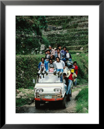 Small Truck On A Country Road With Passengers Aplenty, Banaue, Cagayan Valley, Philippines by Richard I'anson Pricing Limited Edition Print image