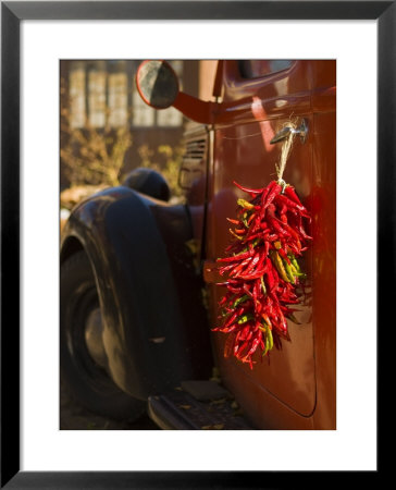 Chile Hang From The Door Of An Old Truck, Santa Fe, New Mexico, Usa by Ralph Lee Hopkins Pricing Limited Edition Print image