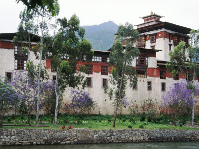 Monks At Punakha Dzong, Punakha, Himalayan Kingdom, Bhutan by Lincoln Potter Pricing Limited Edition Print image