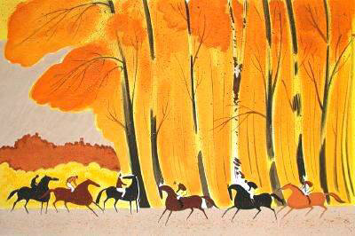 Cavaliers En Foret - Lautomne by Serge Lassus Pricing Limited Edition Print image