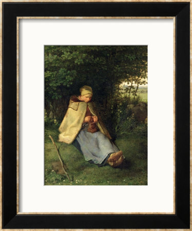 The Knitter Or, The Seated Shepherdess, 1858-60 by Jean-Francois Millet Pricing Limited Edition Print image