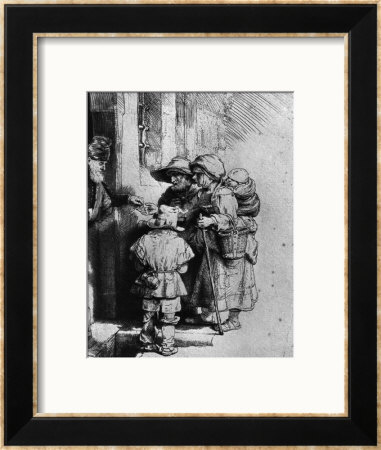 Beggars On The Doorstep Of A House, 1648 by Rembrandt Van Rijn Pricing Limited Edition Print image