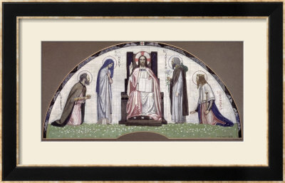 Christ Enthroned With Ss. Peter, Joseph, Edward And The Virgin Mary, 1914 by Robert Anning Bell Pricing Limited Edition Print image