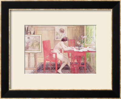 Model Writing Postcards, 1906 by Carl Larsson Pricing Limited Edition Print image