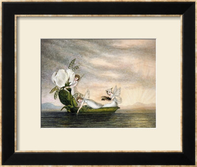 Fairies Floating Downstream In A Peapod by Amelia Jane Murray Pricing Limited Edition Print image