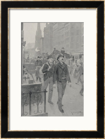 Immigrants From Europe Newly Arrived In New York by Andre Castaigne Pricing Limited Edition Print image