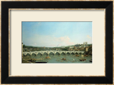 Westminster Bridge From The North With Lambeth Palace In Distance by Canaletto Pricing Limited Edition Print image