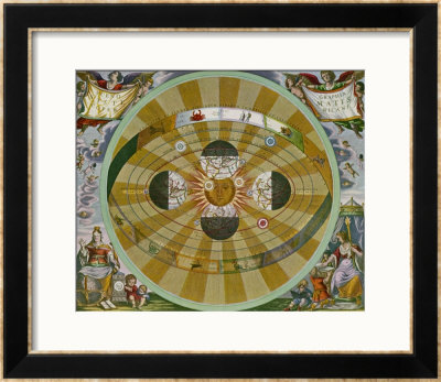 Representation Of His System Showing Earth Circling The Sun by Andreas Cellarius Pricing Limited Edition Print image