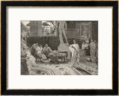 Virgil Roman Writer Depicted Reading His Aeneid To His Patron Maecenas by Lodovico Pogliaghi Pricing Limited Edition Print image