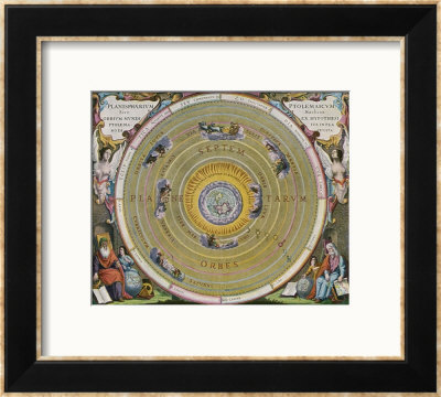 Earth Is Depicted At The Centre Of The Cosmos Circled By The Seven Planets Known To Him by Andreas Cellarius Pricing Limited Edition Print image