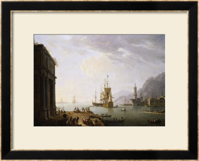 A Mediterranean Seaport, A British Man-O'war And Other Shipping by Thomas Patch Pricing Limited Edition Print image