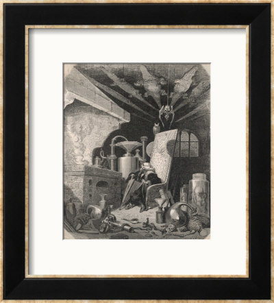 An Alchemist Anxiously Watches The Progress Of His Work by Gustave Doré Pricing Limited Edition Print image