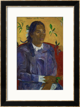 Tahitian Woman With A Flower, 1891 by Paul Gauguin Pricing Limited Edition Print image