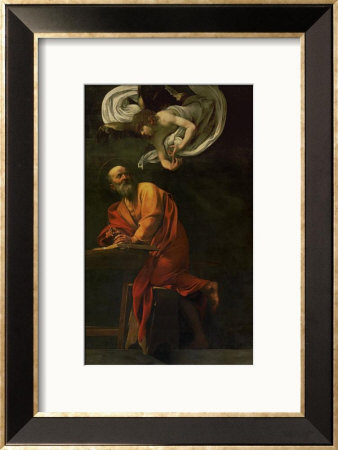 Saint Matthew Writing, Inspired By An Angel, 1600-1602 by Caravaggio Pricing Limited Edition Print image