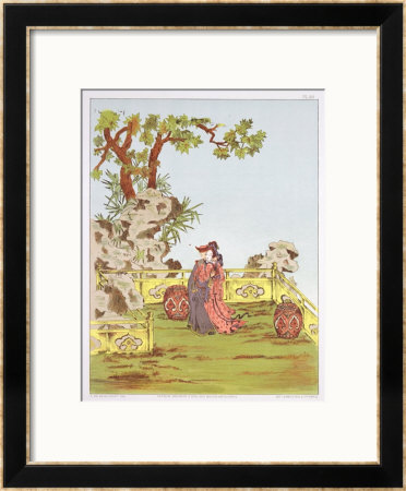 Couple In A Chinese Garden, From Ornaments Of China by Jean Francois Albanis De Beaumont Pricing Limited Edition Print image
