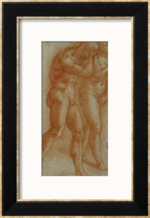 Adam And Eve Chased From Paradise, Copy After Masaccio, Red Chalk by Michelangelo Buonarroti Pricing Limited Edition Print image