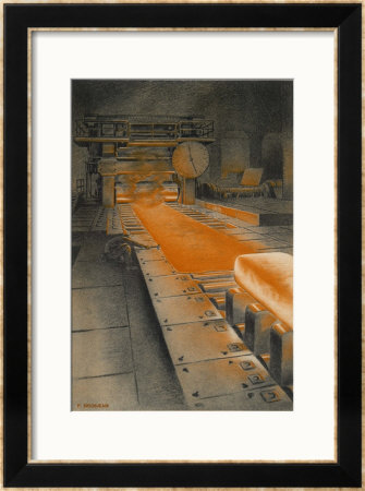 The Plate Mill At Longwy Steelworks In Frnace by P. Grosjean Pricing Limited Edition Print image