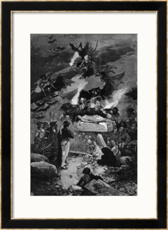Demons And Witches Gather At The Sabbat As The Devil Prepares To Enjoy His Latest Victim by J. Benlliure Pricing Limited Edition Print image