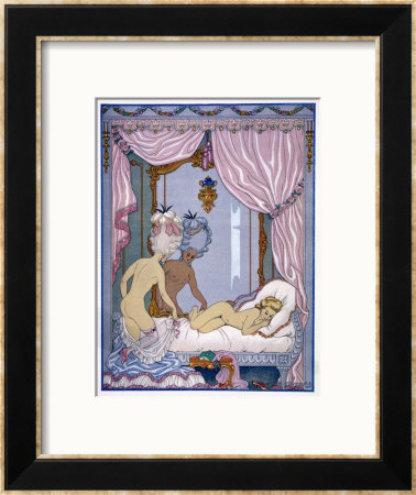 Bedroom Scene From Les Liaisons Dangereuses By Pierre Choderlos De Laclos Published 1920S by Georges Barbier Pricing Limited Edition Print image