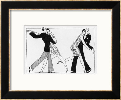 Two French Flappers And Their Flirts by L. Bonnotte Pricing Limited Edition Print image