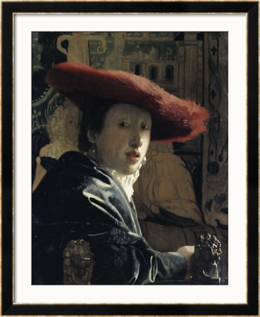 Girl With A Red Hat by Jan Vermeer Pricing Limited Edition Print image