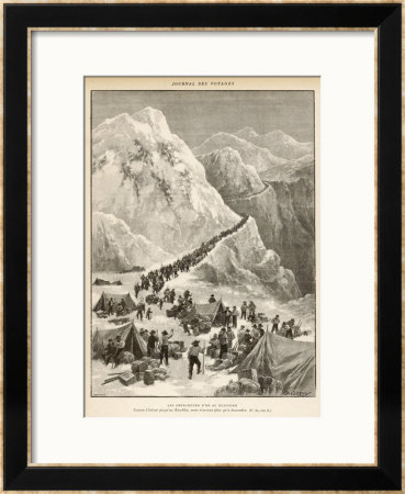 The Klondike Gold Rush, The Stream Of Prospectors Making Their Way Across The Chilcot Pass by C. Clerice Pricing Limited Edition Print image