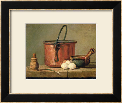 Still Life Of Cooking Utensils, Cauldron, Frying Pan And Eggs by Jean-Baptiste Simeon Chardin Pricing Limited Edition Print image