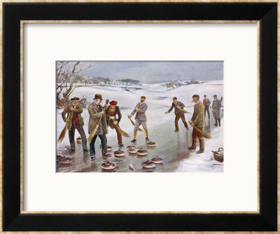 An Exciting Finish To A Curling Match In Scotland by J. Michael Pricing Limited Edition Print image