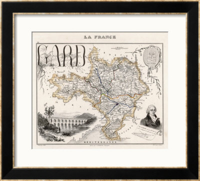 Map Of Gard France by Alexandre Vuillemin Pricing Limited Edition Print image