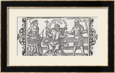 Three Gods Of The Ancient Peoples Of Northern Europe, Frigga Thor And Odin by Olaus Magnus Pricing Limited Edition Print image
