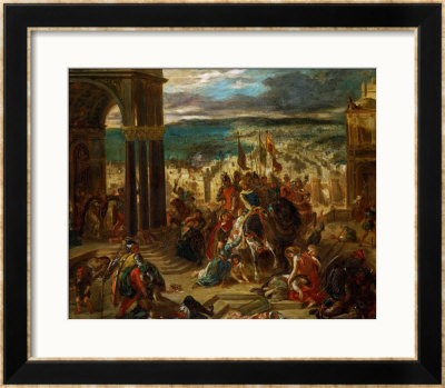 The Crusaders Take Constantinople, 12 April 1204 by Eugene Delacroix Pricing Limited Edition Print image