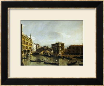 The Grand Canal, Venice With The Fondaco Dei Tedeschi, The Rialto Bridge by Bellotto Bernardo Pricing Limited Edition Print image