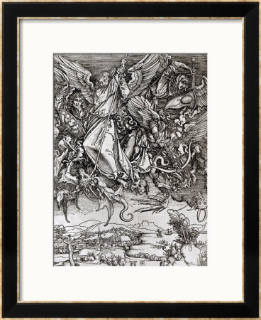 St. Michael And The Dragon, From A Latin Edition, 1511 by Albrecht Dürer Pricing Limited Edition Print image