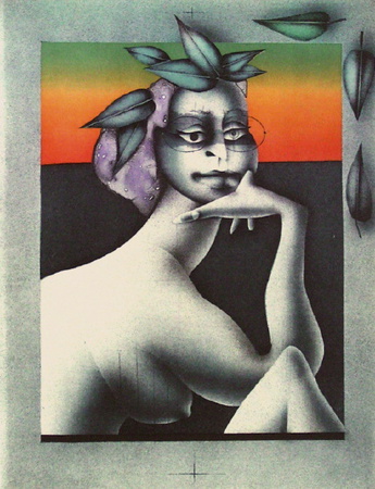 Frau Mit Brille Und Blättern by Paul Wunderlich Pricing Limited Edition Print image