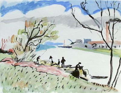 Pecheurs En Bord De Seine by Andre Derain Pricing Limited Edition Print image