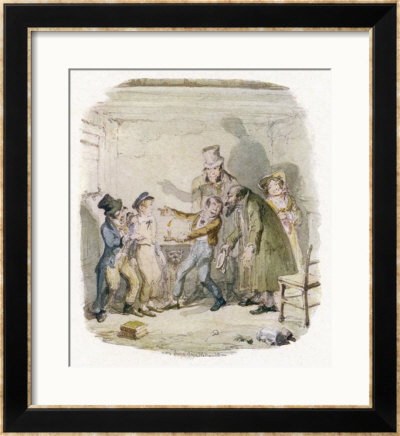 Oliver Twist With Fagin The Artful Dodger Bill Sykes And Nancy by George Cruikshank Pricing Limited Edition Print image
